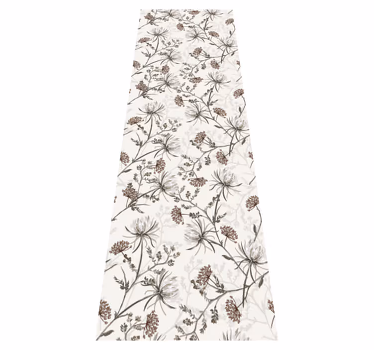 Vinyl teppe natur med vintage beige blomsterdesign - Tenstickers