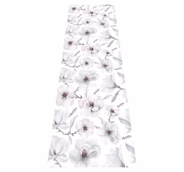 Elegant gren med magnolia blomst vinyl teppe natur - Tenstickers