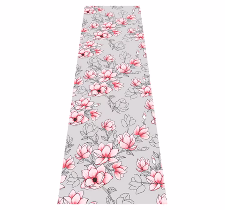 Vinyl teppe natur med flere magnolia blomster - Tenstickers