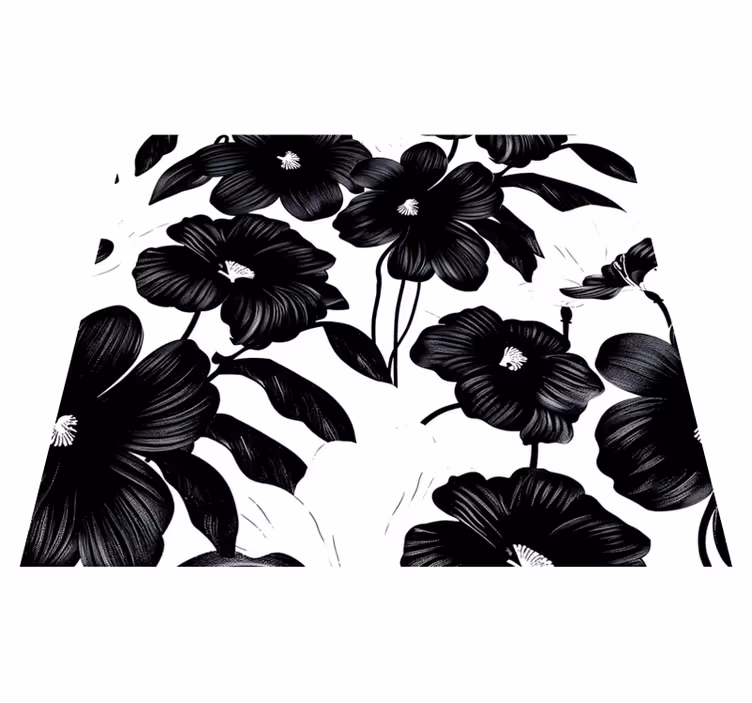 Vinyl teppe natur sort valmue - Tenstickers