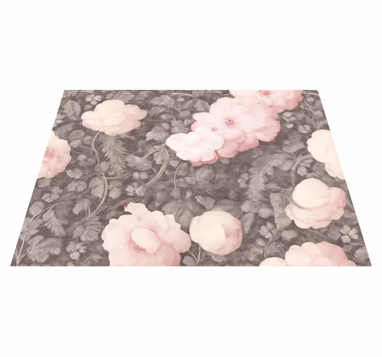 Vinyl teppe natur vintage linblomst - Tenstickers