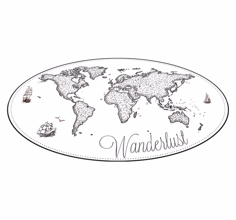 Vinyl teppe verdenskart vinilo wanderlust kart - Tenstickers