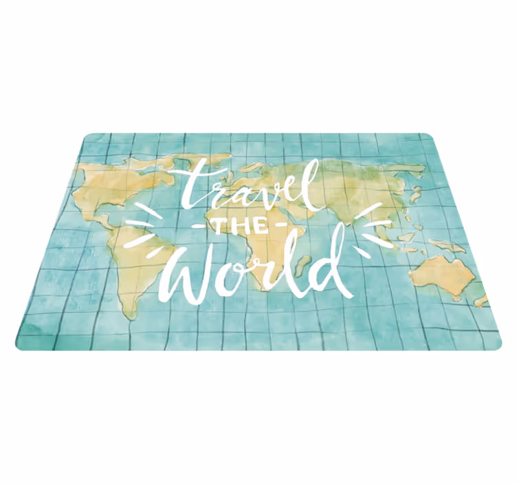 Vinyl teppe verdenskart reise jorden kart - Tenstickers
