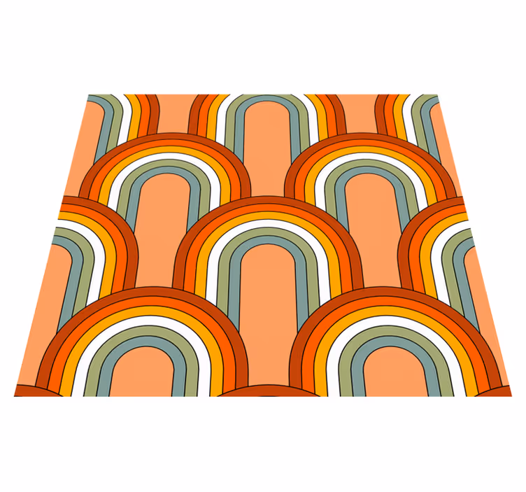 Vinyl teppe vintage 70-talls regnbuemønster - Tenstickers