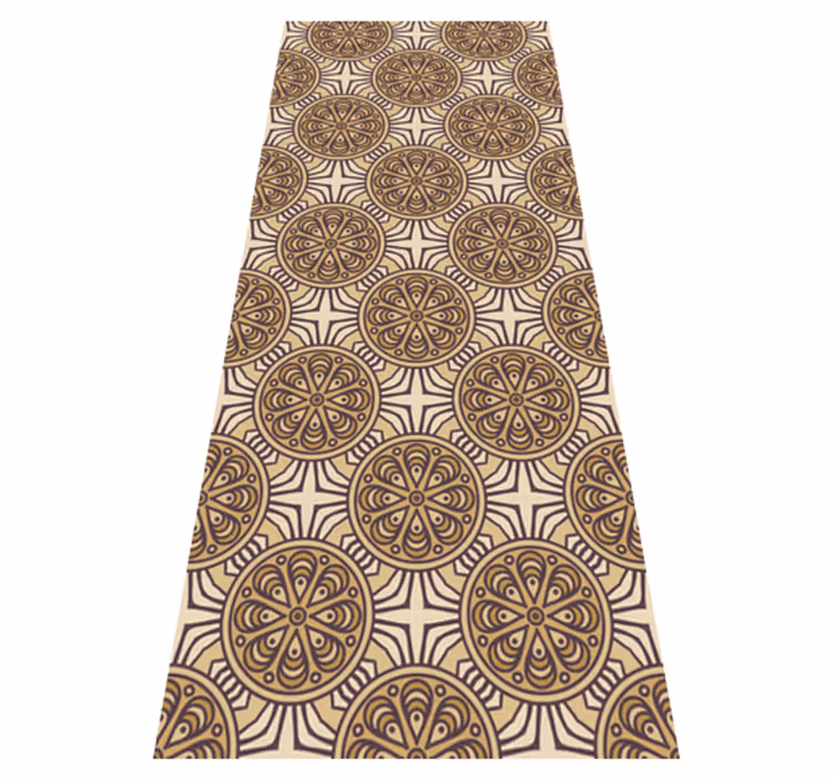 Vinyl teppe vintage damask stil sirkler - Tenstickers