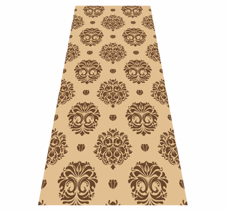 Vinyl teppe vintage beige damask stil - Tenstickers