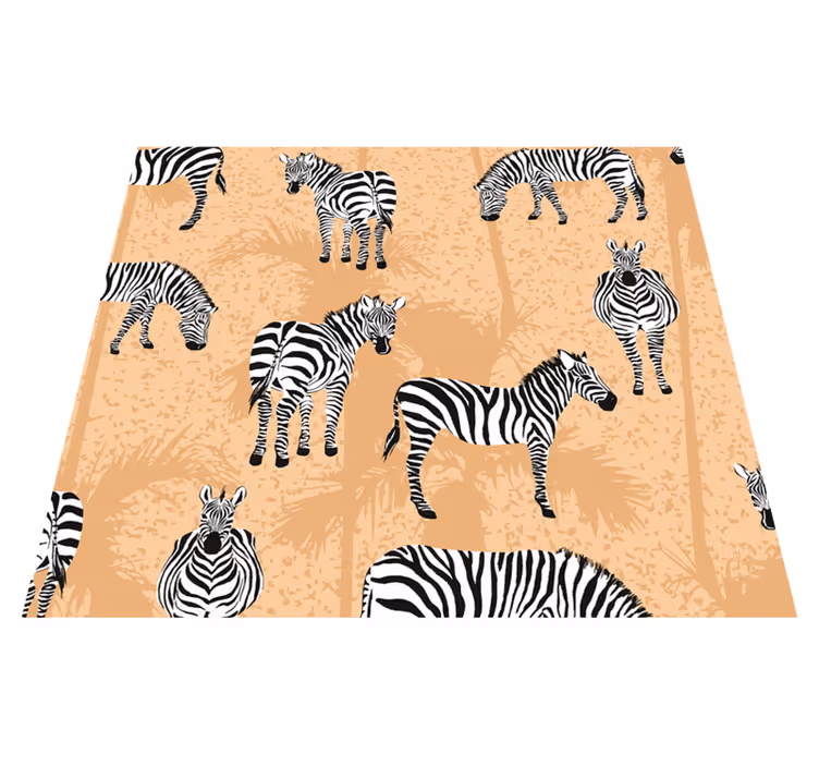 Vinyl teppe dyr zebra tapet til bad - Tenstickers