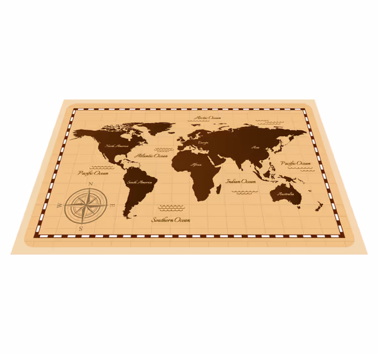 Vinyl teppe verdenskart atlas - Tenstickers