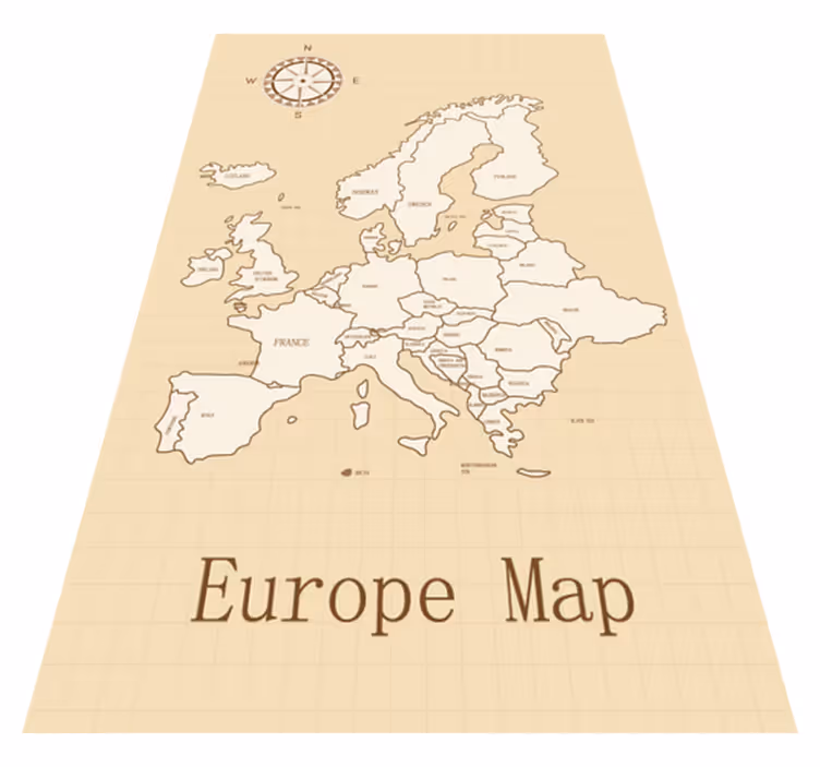 Vinyl teppe verdenskart vintage europa - Tenstickers