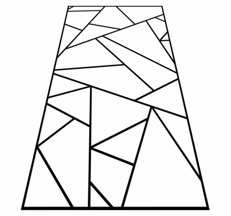 Vinyl teppe moderne med svarte geometriske linjer - Tenstickers