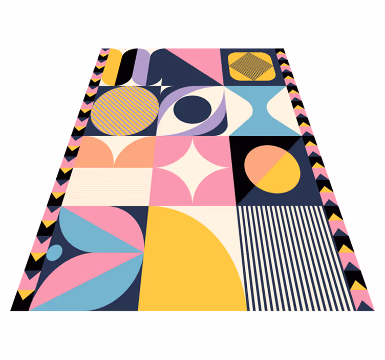 Vinyl teppe moderne geometrisk kunst med figurer - Tenstickers