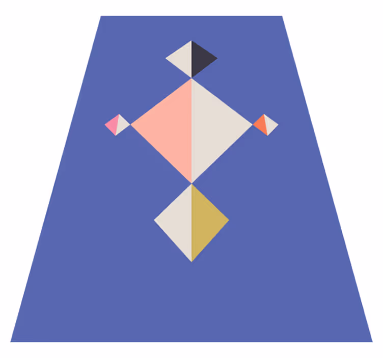 Vinyl teppe moderne med geometrisk mønsterkunst - Tenstickers