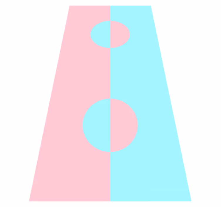 Vinyl teppe moderne geometrisk rundt fargeblokk - Tenstickers