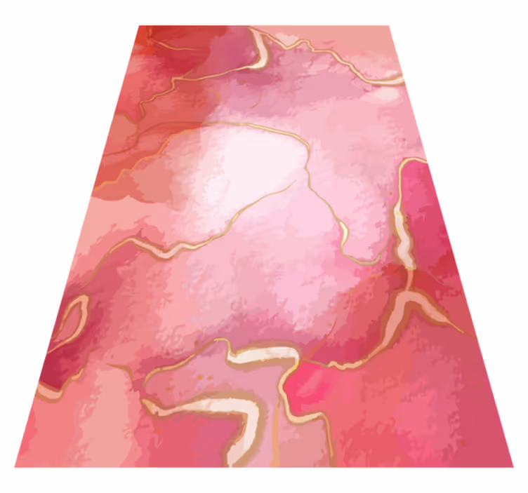 Vinyl teppe moderne rosa og gull marmor effekt - Tenstickers