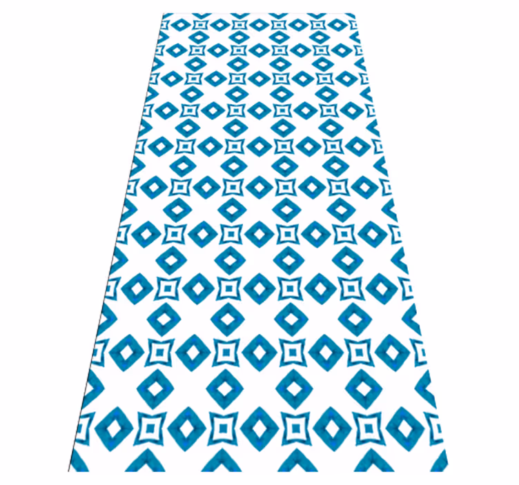Geometrisk blå diamantdesign vinyl teppe tekstur - Tenstickers