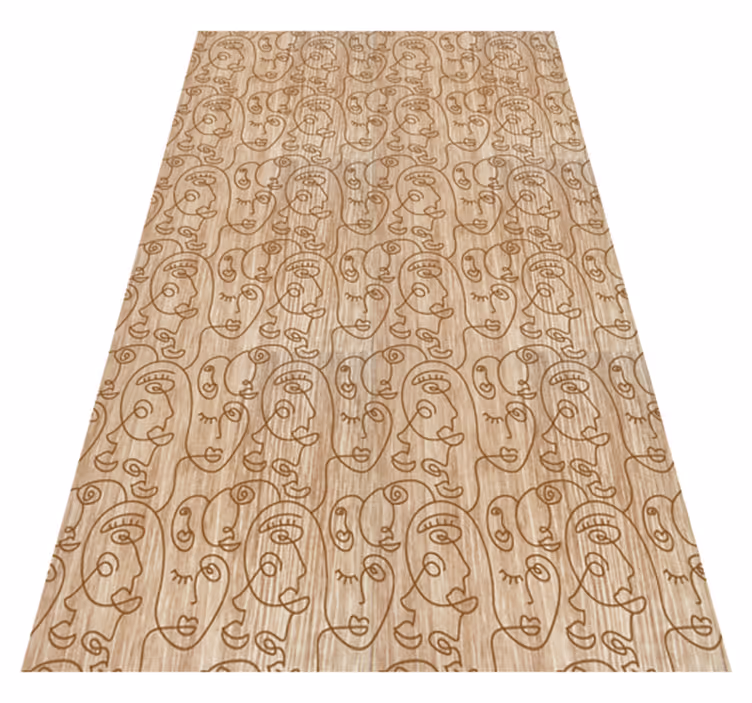 Vinyl teppe tekstur abstrakt beige tegnet kvinner - Tenstickers