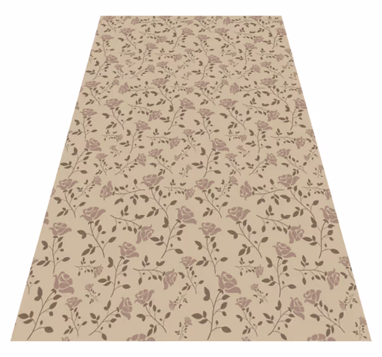 Vinyl teppe vintage brunt vintage rose mønster - Tenstickers