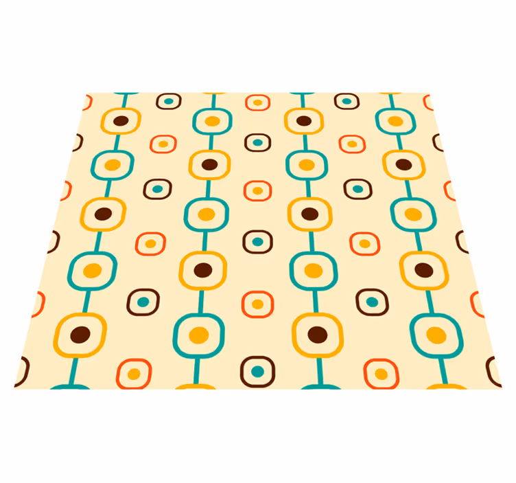 Vinyl teppe vintage 60-talls geometrisk - Tenstickers