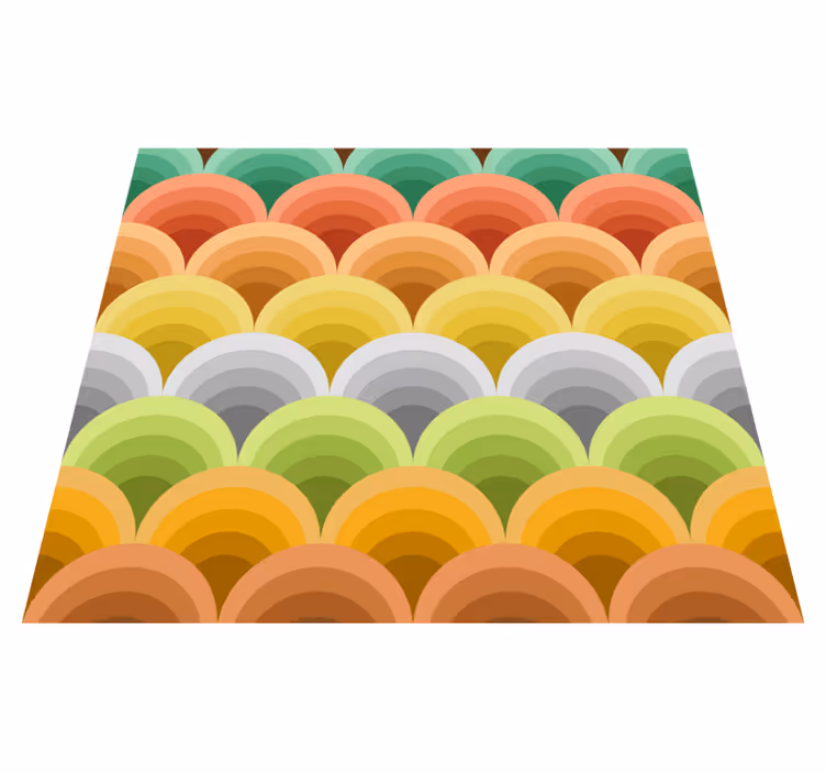 Vinyl teppe vintage med oransje sirkler - Tenstickers