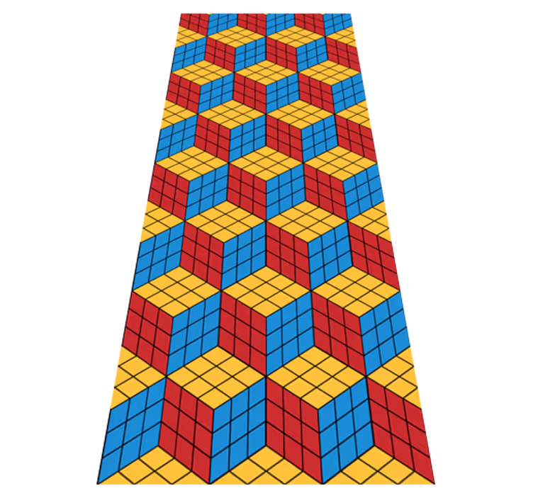 Vinyl teppe vintage rubik kube original mønster - Tenstickers
