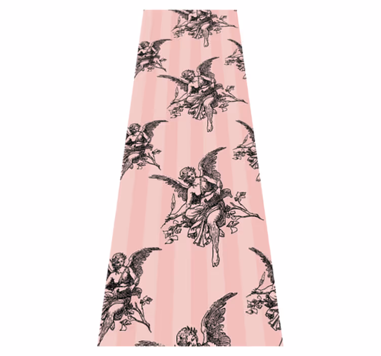 Vinyl teppe vintage med toile de jouy mønster - Tenstickers