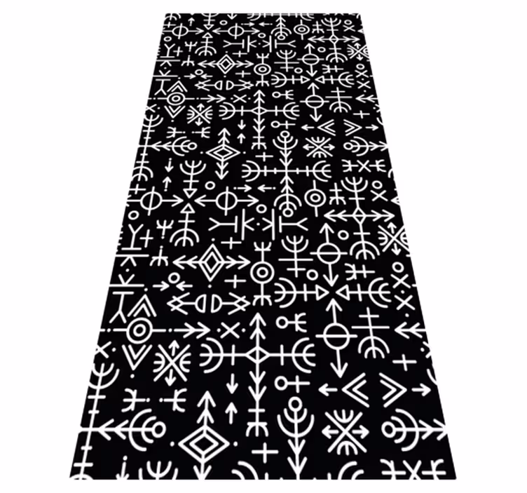 Vinyl teppe vintage viking symbols sett - Tenstickers
