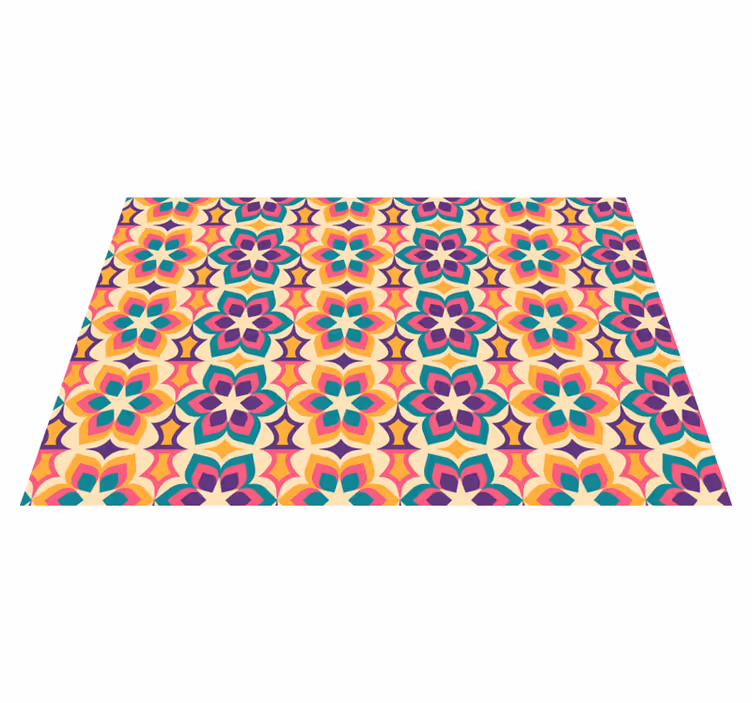 Vinyl teppe vintage 70-talls blomster - Tenstickers