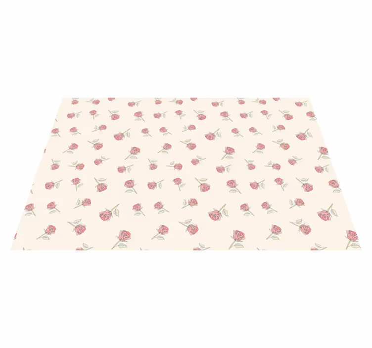Vinyl teppe vintage romantisk rose mønster - Tenstickers