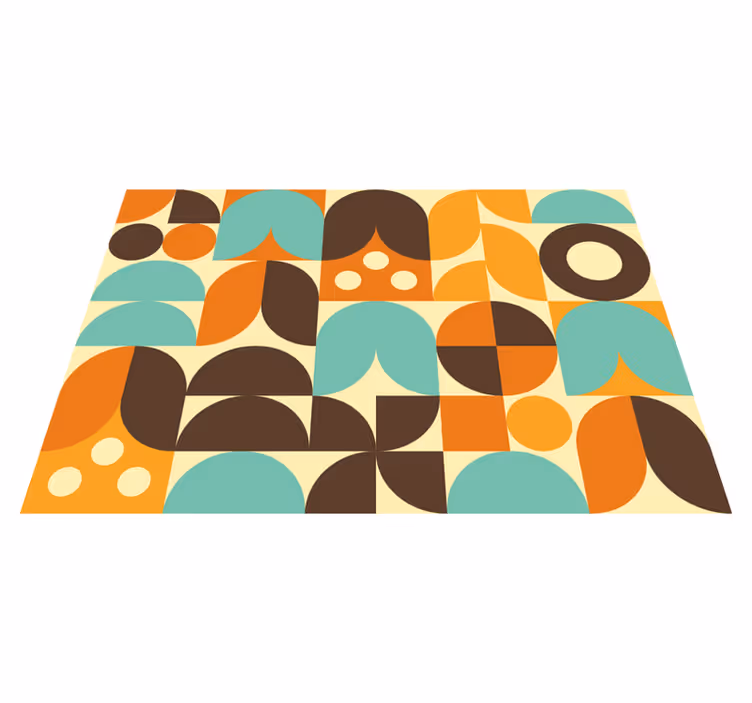Vinyl teppe vintage geometriske 70-tallsformer - Tenstickers