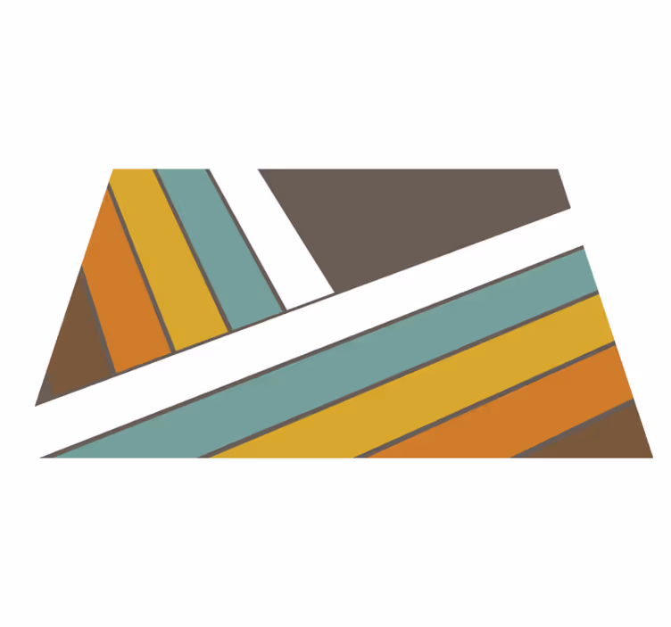 Vinyl teppe vintage retro 70-talls striper - Tenstickers