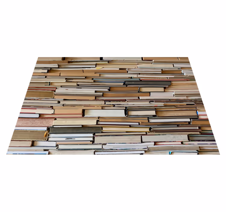 Stablede bøker vinyl teppe vintage - Tenstickers