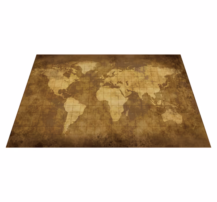 Vinyl teppe verdenskart barnerom vintage - Tenstickers