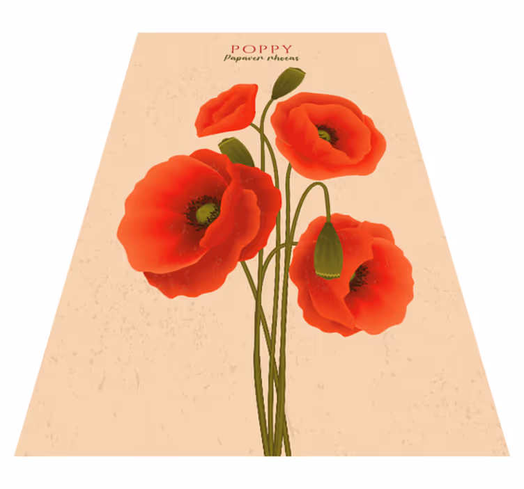 Valmuer vinyl teppe blomster og planter - Tenstickers