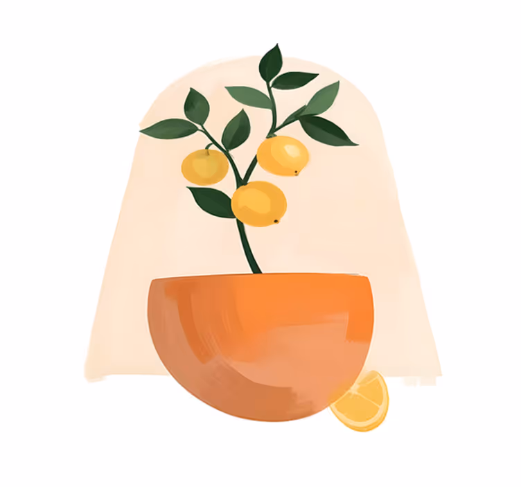 Liten frukttrær vinyl teppe blomster og planter - Tenstickers
