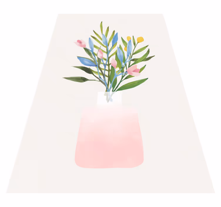 Vinyl teppe blomster og planter blomster i potte - Tenstickers
