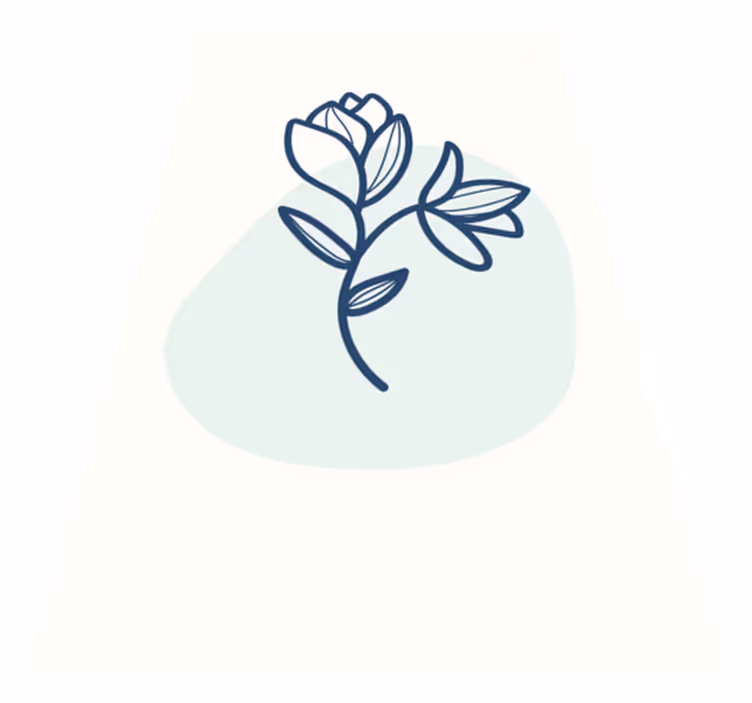 Vinyl teppe blomster og planter botanisk konturillustrasjon - Tenstickers