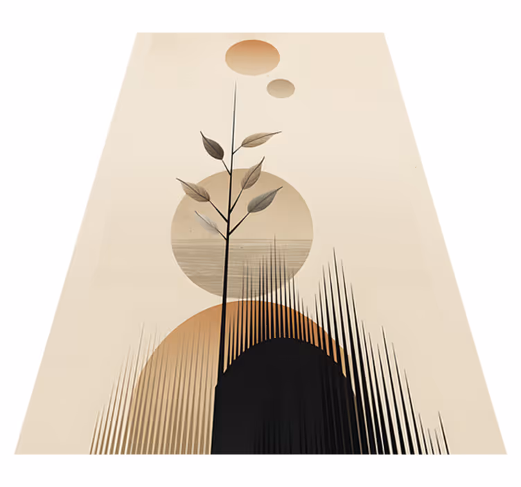 Abstrakt boho plante vinyl teppe blomster og planter - Tenstickers