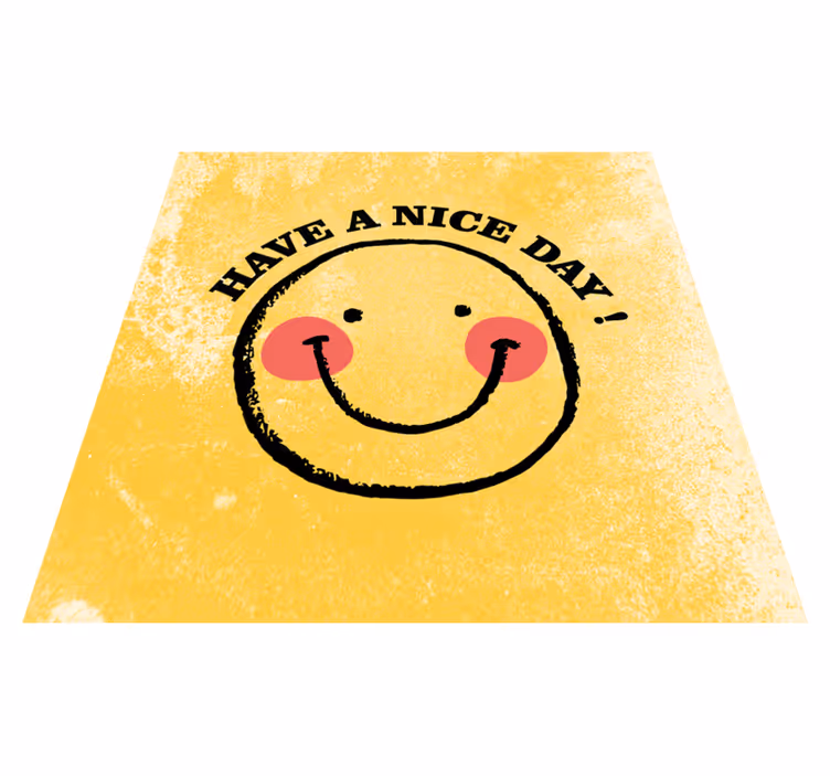 Vinyl teppe sagn og tekster med glad ansikt design - Tenstickers