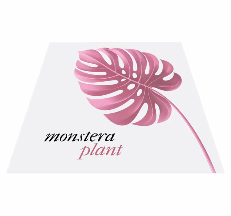 Vinyl teppe sagn og tekster rosa minimalistisk monstera - Tenstickers