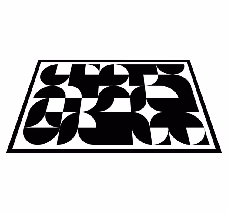 Vinyl teppe geometrisk svart sirkel mønster - Tenstickers