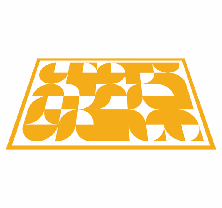 Vinyl teppe geometrisk gult sirkelmønster - Tenstickers