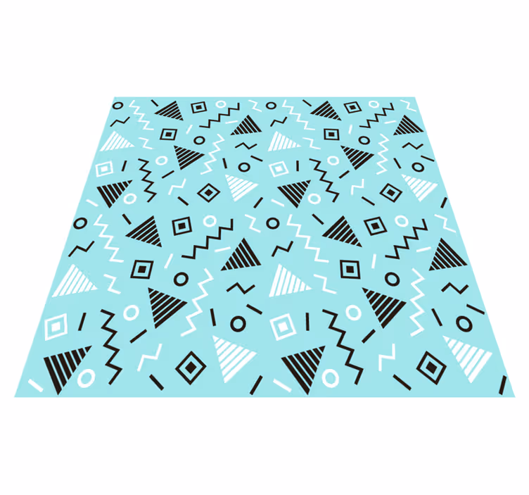 Vinyl teppe geometrisk 80-talls memphis mønster - Tenstickers