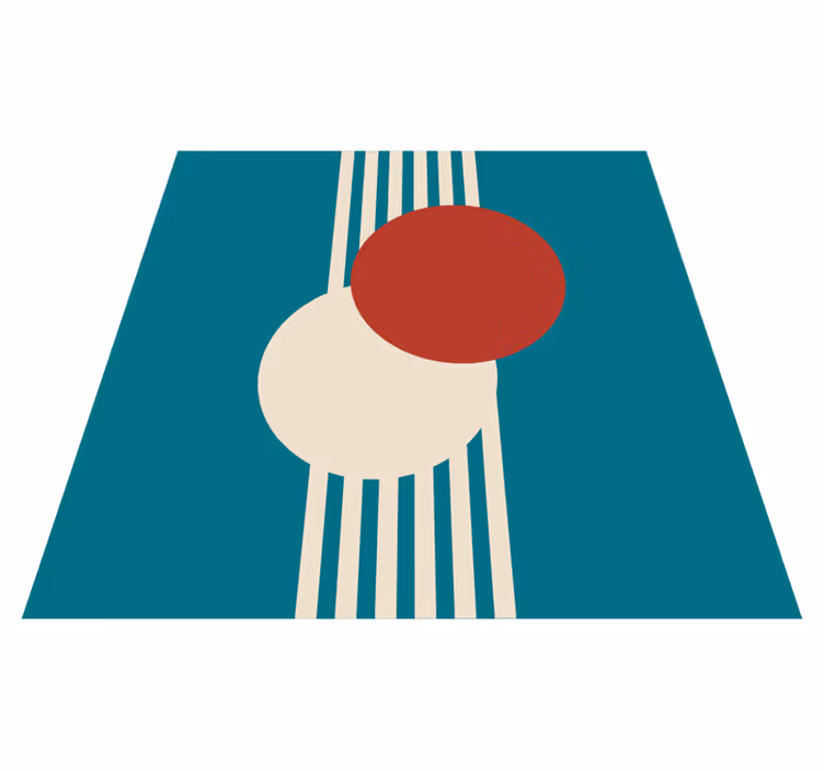 Vinyl teppe geometrisk to sirkler abstrakt kunst - Tenstickers