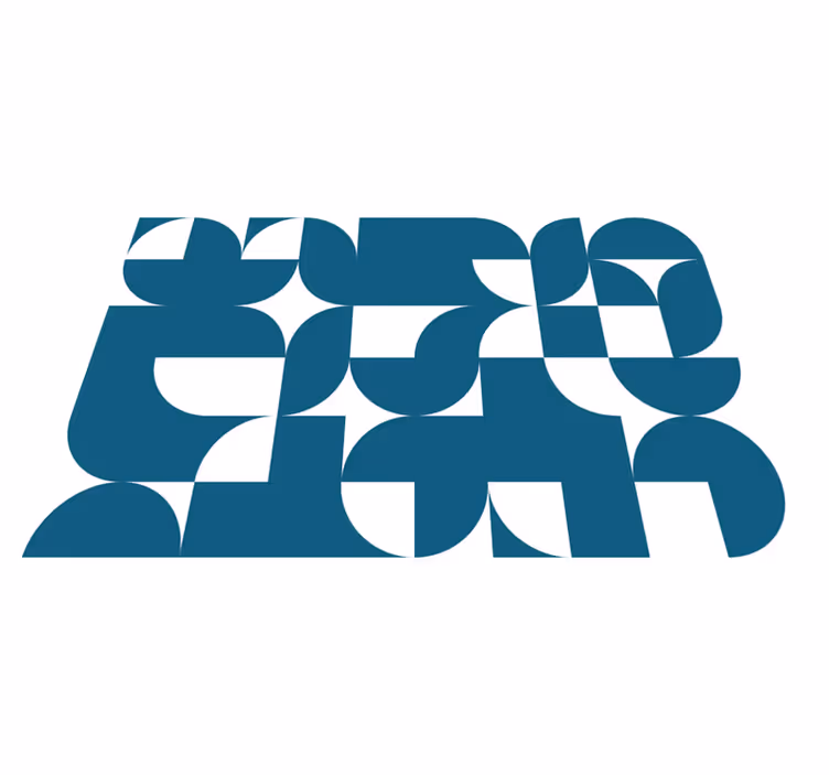 Vinyl teppe geometrisk blå sirkel mønster - Tenstickers