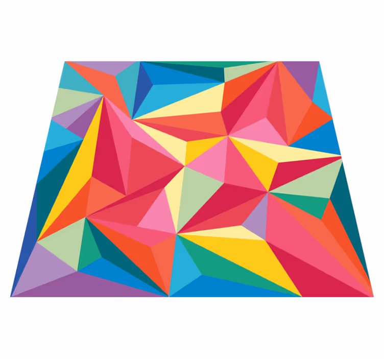 Vinyl teppe geometrisk flerfarget mønster - Tenstickers