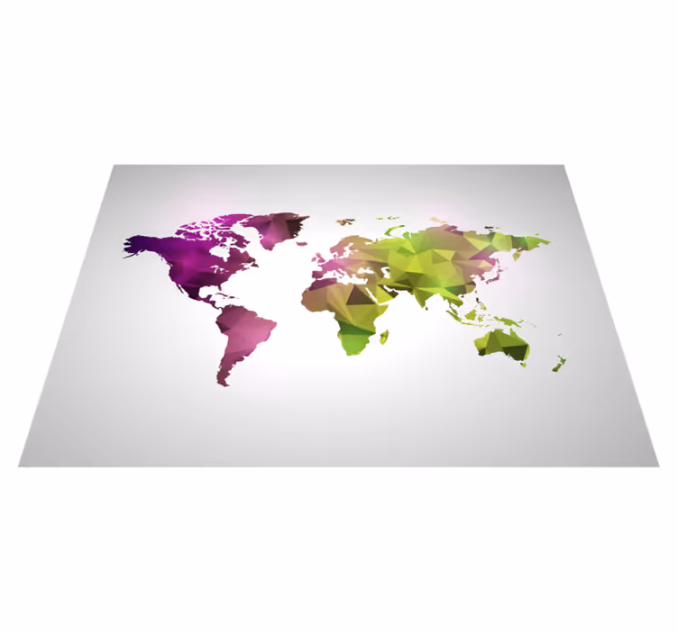 Vinyl teppe geometrisk verdenskart - Tenstickers