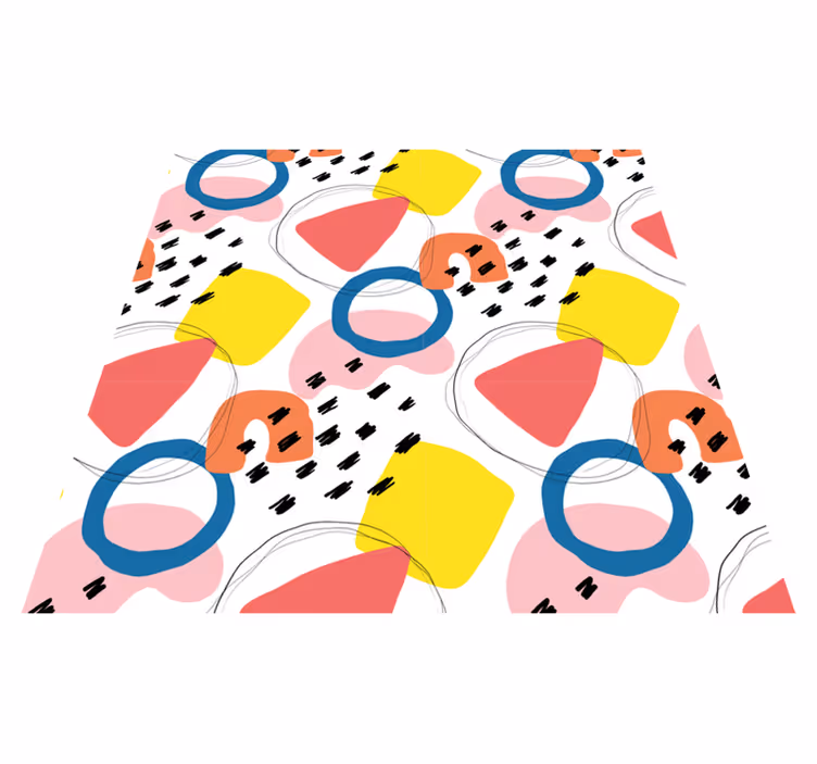 Vinyl teppe geometrisk maleri kunst mønster - Tenstickers