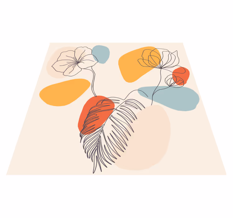 Vinyl teppe geometrisk botanisk veggkunst - Tenstickers