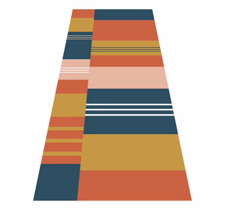 Abstrakte blokklinjer vinyl teppe geometrisk - Tenstickers