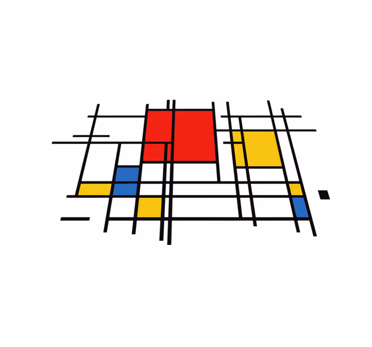 Vinyl teppe geometrisk linjekunst - Tenstickers